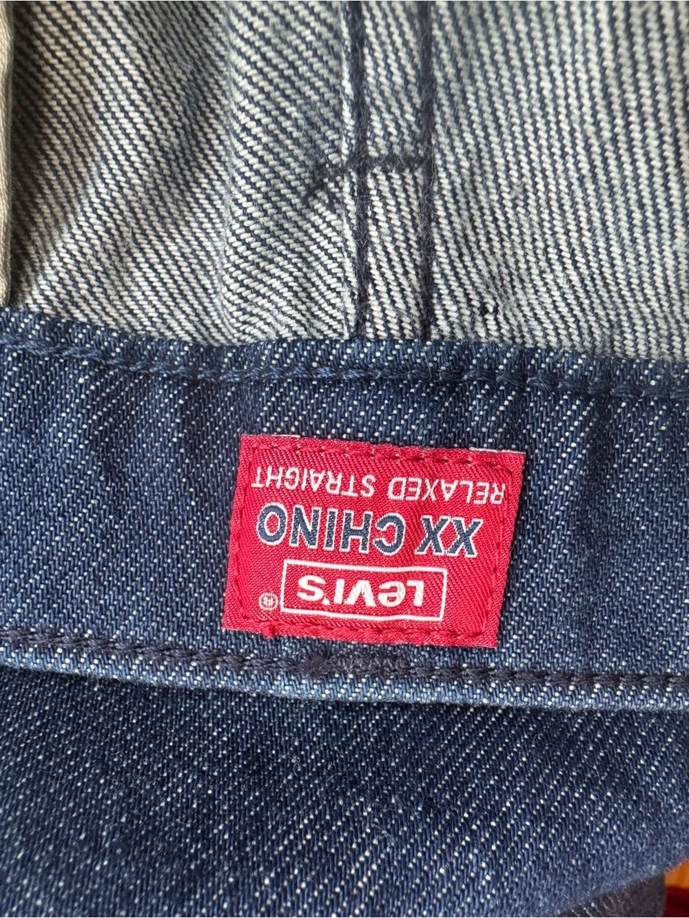 Levi's XX Chino Relaxed Straight Leg Fit Men's 100% Cotton Dark Blue Jeans 34x34